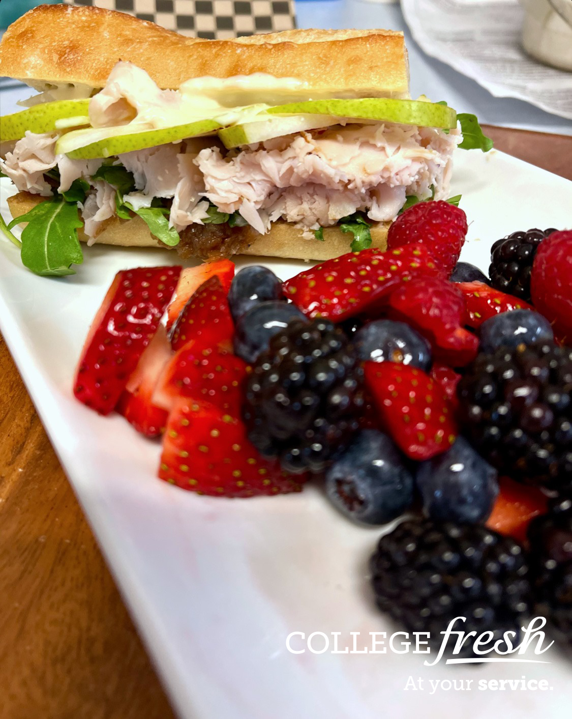 Sandwich with fresh fruits